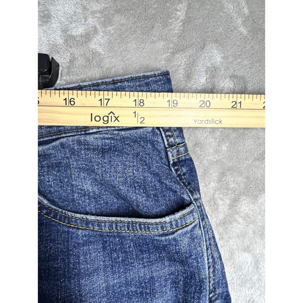 Yellow DNM Workshop Jeans Men's 38x31 Blue Denim Straight Damon Whiskers Wideleg